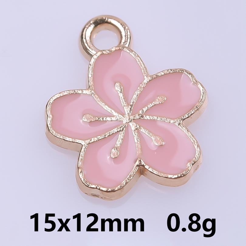 Pink Love Girl Accessories Enamel Bulk Charms For Jewelry Making Supplies Moon/Flower/Butterfly Pendants Charm DIY Earring Craft
