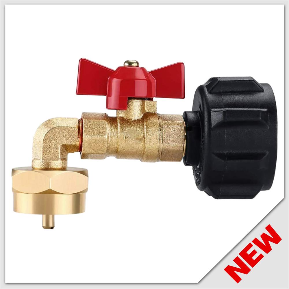 QCC1 90-градусный адаптер-колено для заправки пропана под давлением и запорный кран 1 фунт