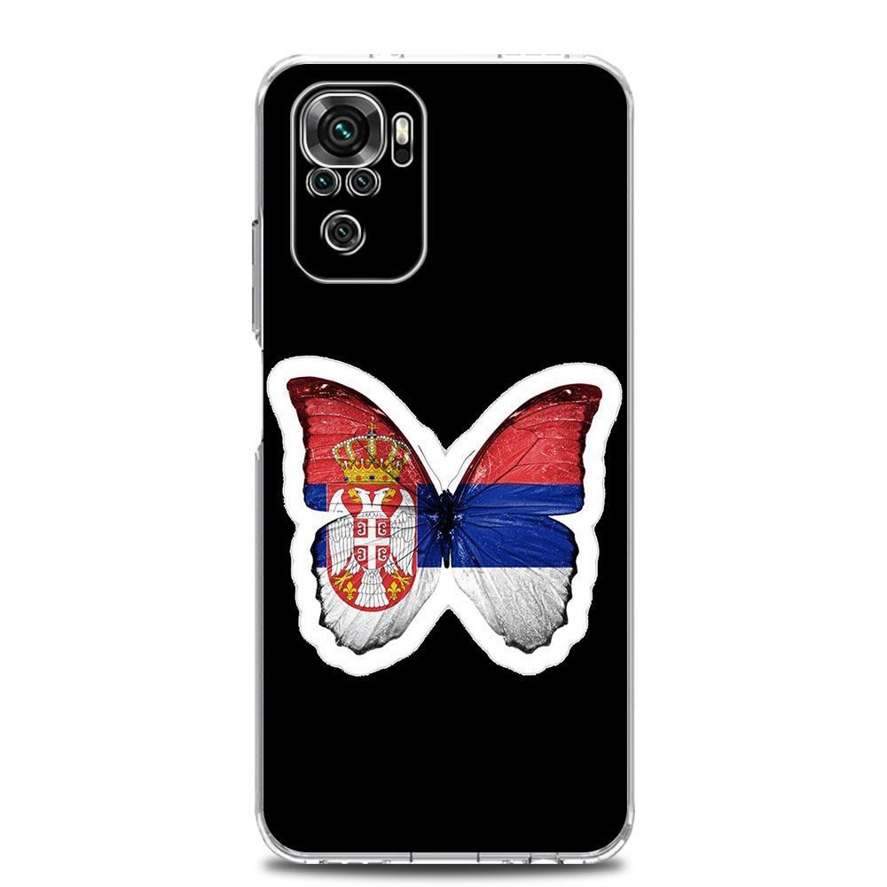 Чехол для телефона для Xiaomi Redmi Note 15 14 13 12 4G 10 11 Pro Plus 5G 14C 13C 12C 10C Прозрачный Мягкий ТПУ Чехол Флаг Сербии Значок