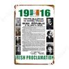 1916 Провозглашение Ирландской Республики Жестяная Табличка Постеры Ретро Провозглашение Металлическая Табличка Постер Персонализированный Декор Мурала Знак