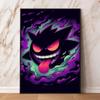 Gengar Themed Room Decor Painting Fantasy Dark Style Hd Canvas Poster Print High Quality Artwork for Pokemon Enthusiasts