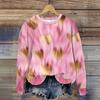 Valentine's Day Leopard Heart Printed Sweatshirt Women's Long Sleeve Pullover Autumn Fashion Streetwear Loose Ladies Clothing