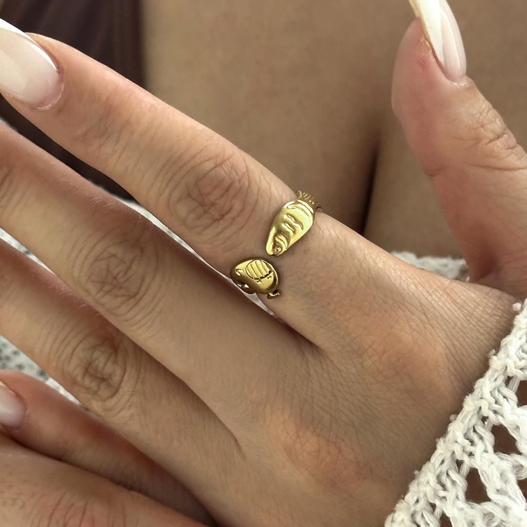 316L Stainless Steel Ocean Starfish Open Ring for Women Fashion Star Flower Irregular Geometric Ring Adjustable Finger Jewelry
