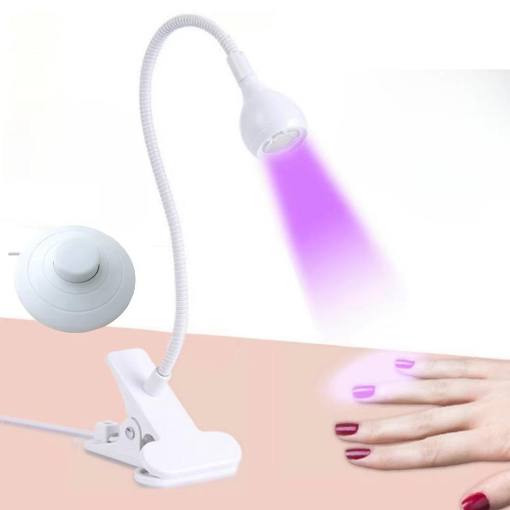 Clip-On UV LED Nail Lamp Foot Pedal Switch Gel Polish Curing Lamp Professional Use