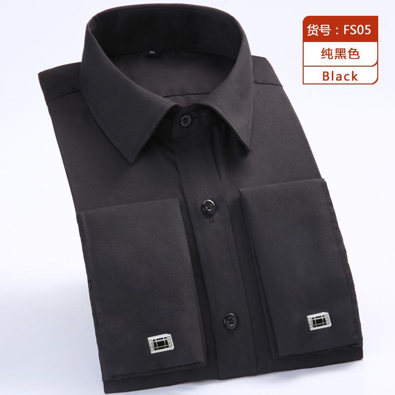 M~6XL Мужская классическая рубашка с французской манжетой 2026 Новая Белая С длинным рукавом Формальная Деловая Пуговицы Рубашки Обычный крой Манжеты Свадебная Рубашка