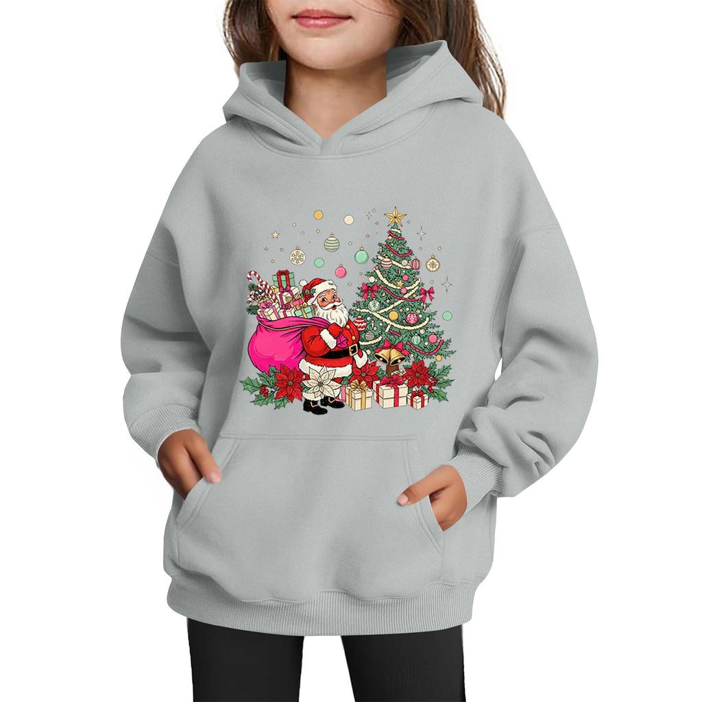 Sweatshirts For Teen Girls Hoodies Long Sleeve Drawstring Pullover Cute Printed Oversized Hoodie Christmas