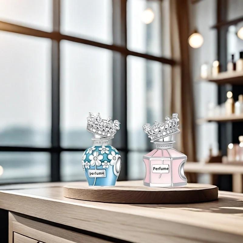 Медь Премиум Венок из ромашек Парфюм Синий Розовый Бусины Шармы Подходит для Оригинальных Бусин Подвеска Висячий Браслет Сделай сам Женские Ювелирные Изделия Подарок