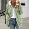 Sherpa Jacket for Women Winter Fuzzy Zip Up Fleece Sweatshirt Casual Warm Drawstring Hooded Coat with Pockets