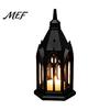 Colorful Balcony Figurine Gothic Cathedral LED Candle Lantern, Church Shaped Flameless Tealight Lamp, Artistic Home Decor Spooky Vintage Desktop Night