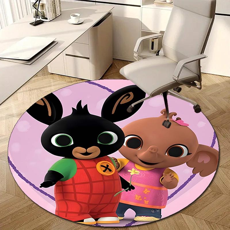 1pc Bing Bunny4 Design Printed Area Round Carpet for Bedroom Living Room Home Decor Rugs Mat Non Slip Mat Rug for Bedside