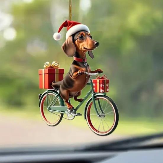 10 шт. акриловых подвесок в виде щенков таксы, 2D плоские, подвеска для зеркала заднего вида автомобиля, для рюкзака, декор для рождественской елки, подарок для любителей собак