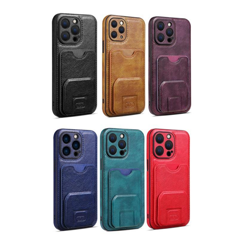 Apple 11PROMAX mobile phone holder leather case iPhone11/11PRO mobile phone case card bag card retro