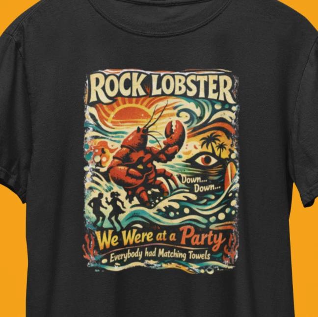 Футболка Rock Lobster / Ретро B-52 Крутая Винтажная Альтернативная Инди Панк Рок Футболка