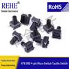 Tape-fed 6x6 Series Vertical SMT Tact Switch, High-Temp Copper Pins, Four-pin Surface Mount Micro Switch.