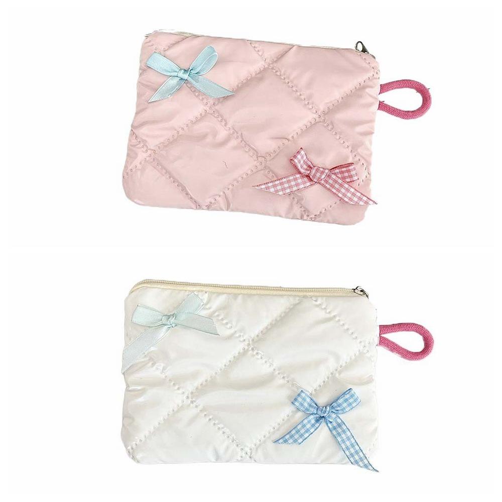 2pcs/set Plaid Mini Tampon Storage Bag Single Layer Sanitary Napkin Pouch Shopping