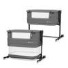 Lit D’appoint 3 En 1 Kinderkraft NESTE GROW Cododo Bébé Réglable 5 Hauteurs & Inclinaison 2 Positions, Gris Foncé