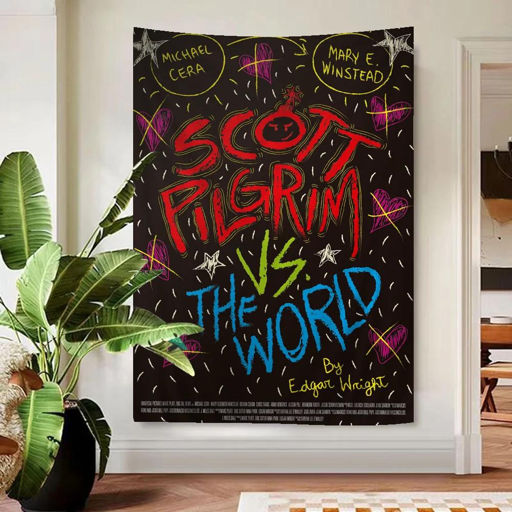 Anime Scott Pilgrim Wall Tapestry Design Perfect for Adding Personal Flair to Living Rooms Dorms Home Spaces Wall Art Decor