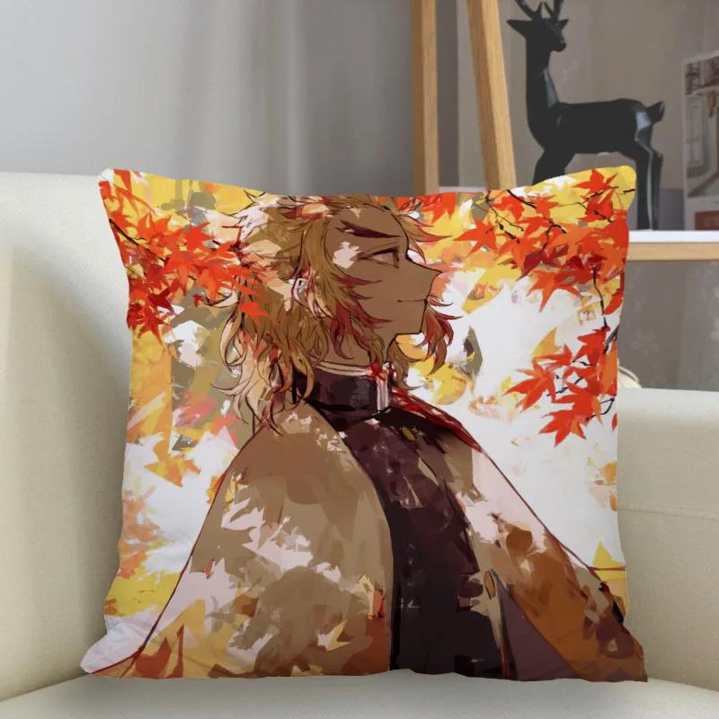 45x45 см полиэстер Demon Slayer наволочка диванная декоративная подушка чехол для домашнего декора
