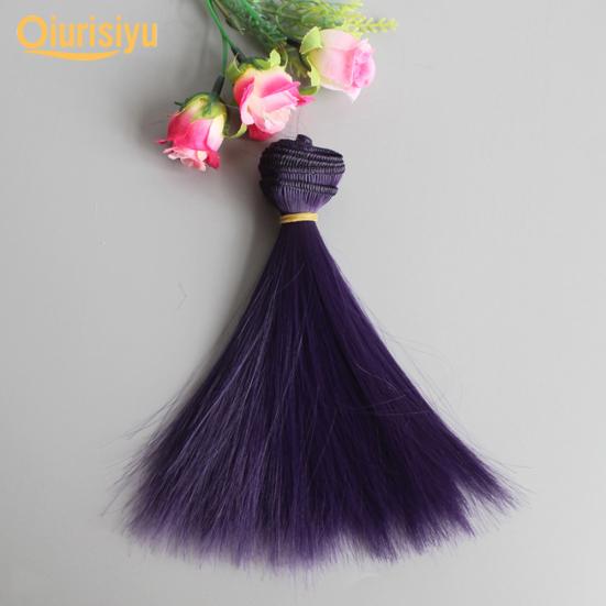 15cm Long Straight Synthetic Fiber Wig Hair Extension for BJD SD Doll Accessory