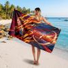 Erling Haaland Custom Beach Towel, Personalized Name Text Print, Football Logo Soft Quick‑Dry Towel Holiday Gift
