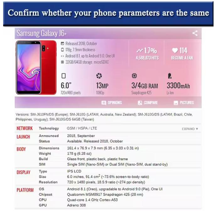 TFT для Samsung Galaxy J415 J4 Plus J610 J6 Plus ЖК-дисплей с рамкой сенсорный экран стеклянная панель в сборе