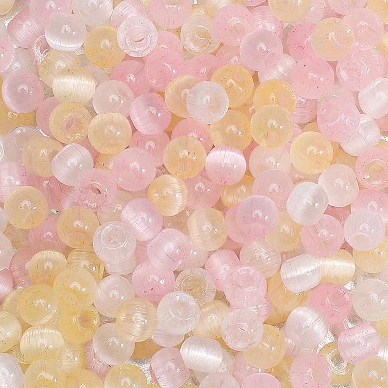 4 мм желейные стеклянные бусины «кошачий глаз» из проса, свободные бусины, аксессуары ручной работы, нанизанные вручную бусины, круглые бусины, цепочка для сотового телефона, круглые бусины, прекрасный цвет