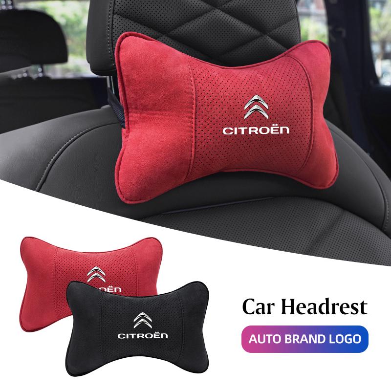 Дышащая подушка-подголовник для автомобиля из замши для Citroen C5X e-C4 X e-C3 C4 C3 C5 Berlingo C-Elysee C-Crosser C1 C6 C2
