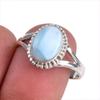 Natural Republic Larimar Gemstone 925 Solid Sterling Silver Gift Ring S.9 V9t58