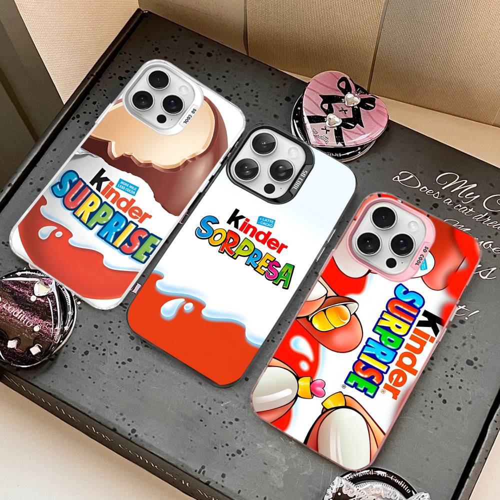Чехол-футляр Trolly Egg KINDER JOY с сюрпризом для IPhone 17 16 15 14 13 12 11 Pro MAX Матовый Ударопрочный Задняя крышка Противоударный Матовый чехол