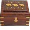 20.32cm Wooden Jewelry Storage Box with Hand Carved Floral Design