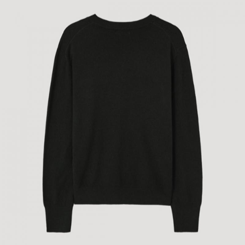 Она S miSS базовая трикотажная кофта с V-образным вырезом SSkpop12050 Bk