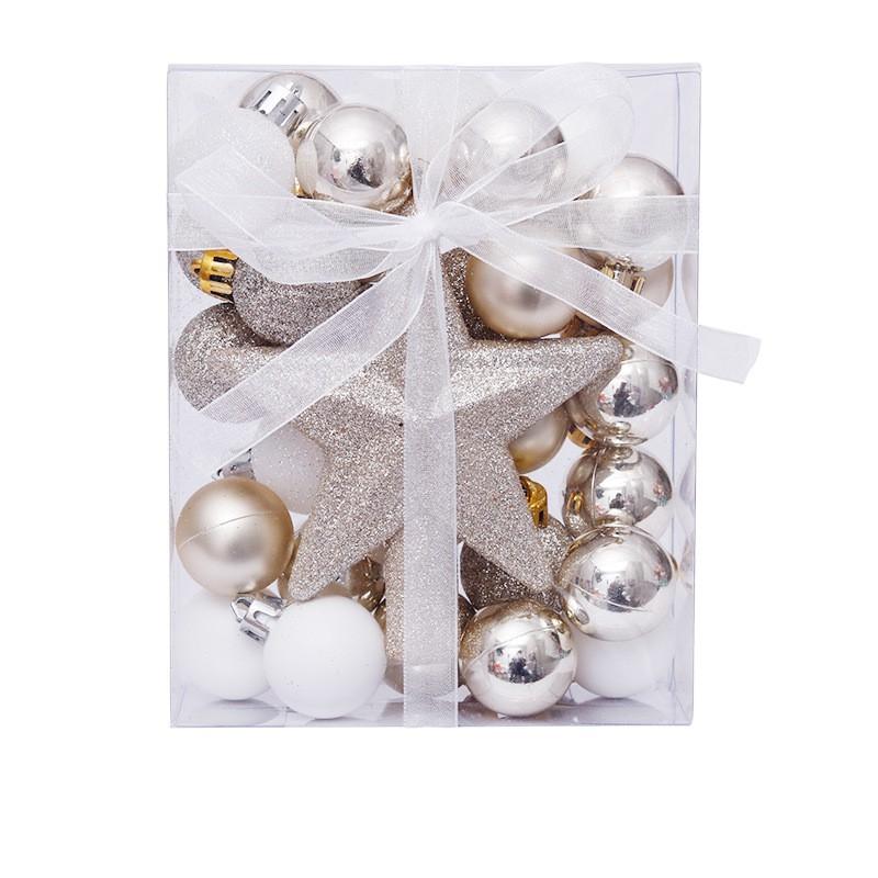 30pcs 3cm Christmas Tree Topper Star Ornament Set Holiday Decorations Xmas Hanging Decor