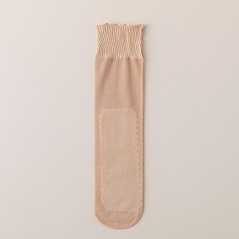 Женские хрустальные короткие носки – Весенне-летние тонкие, износостойкие, антизатяжки, черные и телесные хлопковые, бесшовные невидимые носки средней длины.