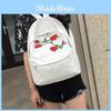 Rose Pattern Women Ladies Canvas Shoulder School Bag Girls Backpack Satchel