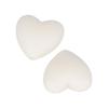 2 Silicone Heart Beads - 29 X 19 X 12 Mm - White