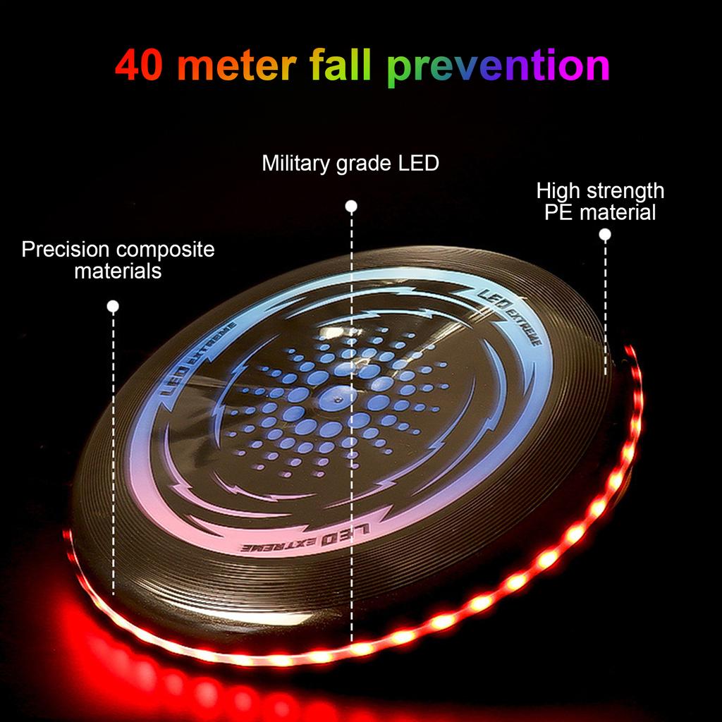 Youth Outdoor Sports Flying Disc LED Light-up Flying Disc Toy Luminous Flying Saucer with 42 LED