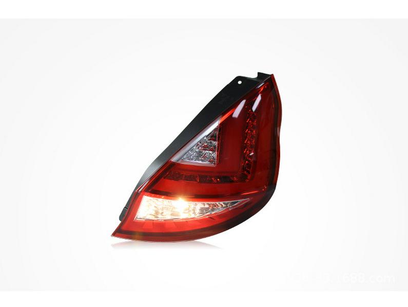 Compatible for Ford Fiesta 2009-2015: Smoked LED Taillight Assembly with DRL, Brake, and Turn Signal Lights.