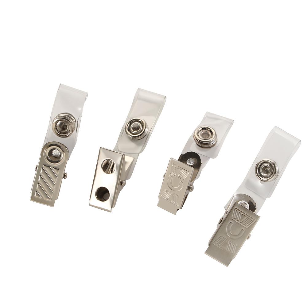 Badge Card Holder Stainless Steel Lanyard Clips Key Name Tag Lanyard Clips Binder Stationary Reel