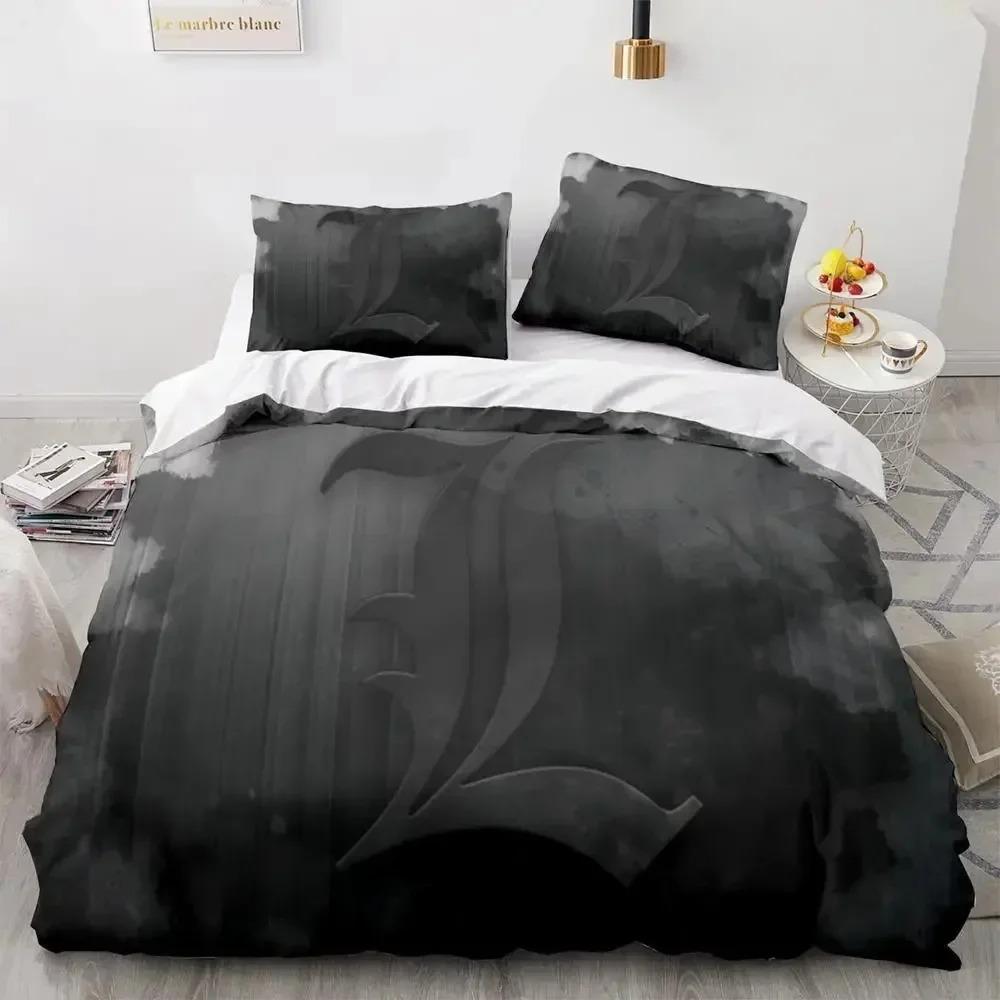 Комплект постельного белья Death Note Single Twin Full Queen King Size Bed Set Adult Kids Bedroom Duvet cover Sets 3D Print Anime Death Note S