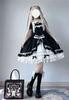 Jundakara Princess Sleeve Dress with and Removable Arm Cute Ruffles and Lolita Girly Student Black and Size M Women's Lace-Up Covers, Ribbons, A-Line,