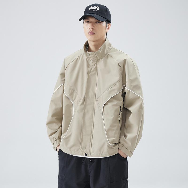 Ji American куртка с воротником-стойкой мужская ветрозащитная и водонепроницаемая свободная повседневная куртка с инструментами Tide