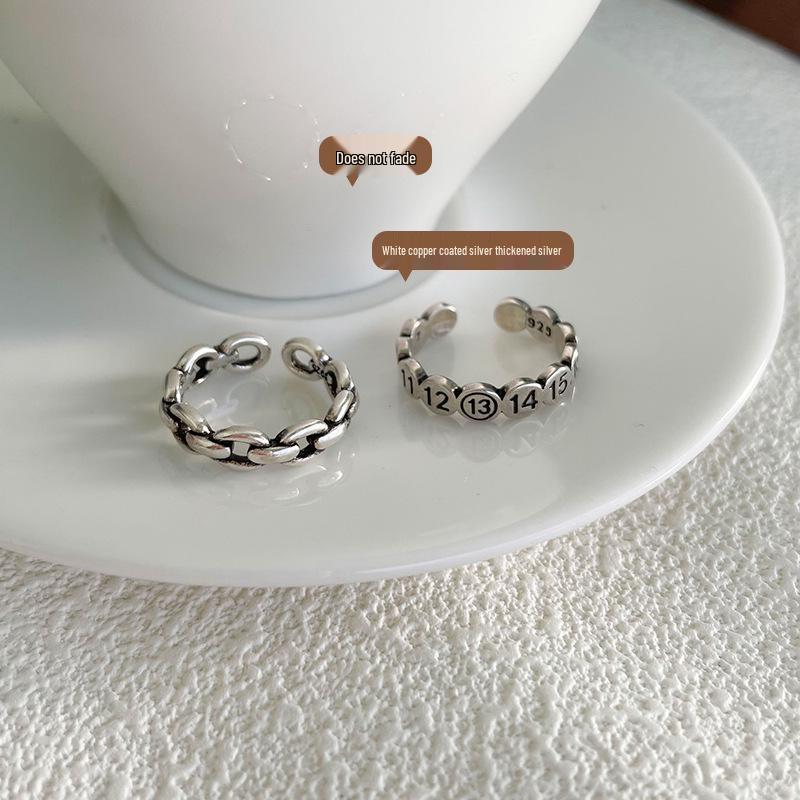 Кольцо женское регулируемое из серебра 925 пробы Lan Zhi: Не выцветающий, Универсальный, Простой корейский стиль Дондэмун.