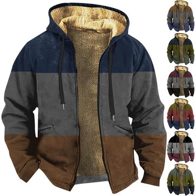 Мужская куртка с принтом в стиле ретро, ​​мужская весенне-осенняя повседневная трендовая куртка на молнии с капюшоном