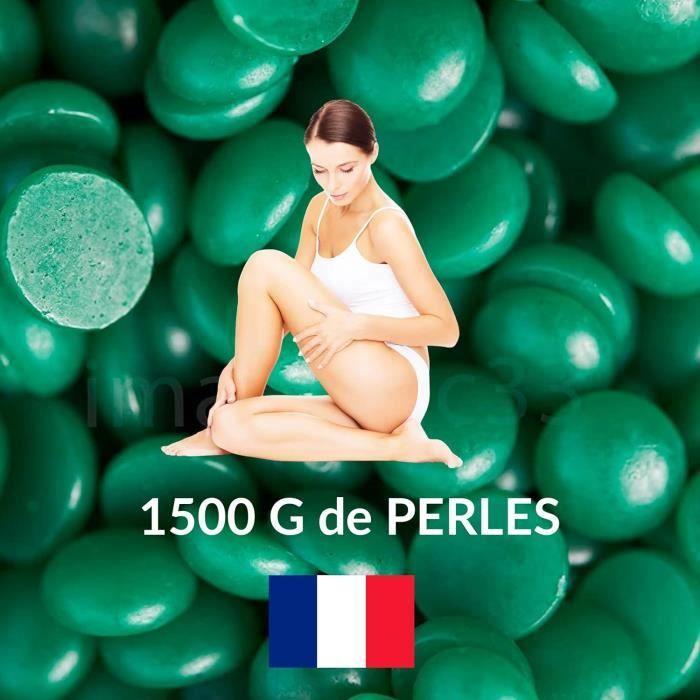 Cire chaude - perle de cire - aloé vera - 1,5 kg - hypoallergénique - sans bande