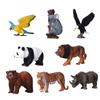 8 Pcs Wild Animals Figurines Toys Plastic Jungle Animals Toys Set with Tiger Koala Panda Macaw