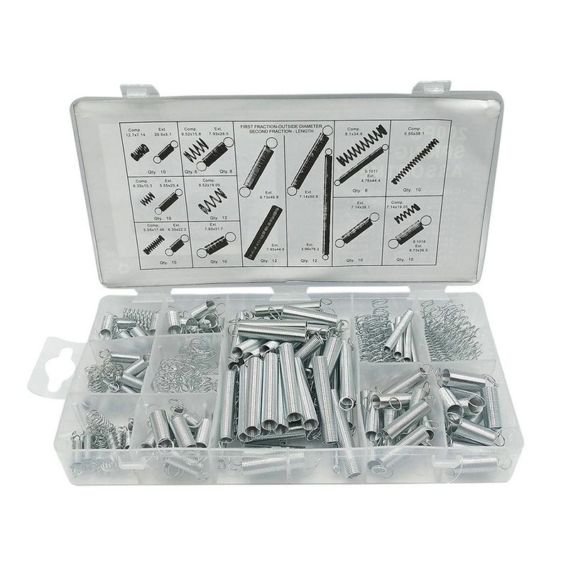 200PCS Spring Assortment Set With Box Compression Extension Springs For Repairs Coil Spring Tension Spring Pressure Kit 20 Sizes