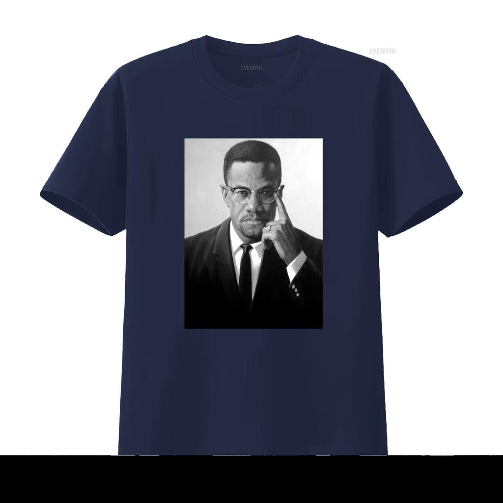 Malcom X Tribute African American Pride Black History Month Lives Matter T Shirt vintage Washed streetwear Stretched Slightly