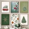 Christmas Tree Ball Decoration Poster Frosted Holly Winter Van Canvas Painting Snowflake Prints Decorative Home Room Picture