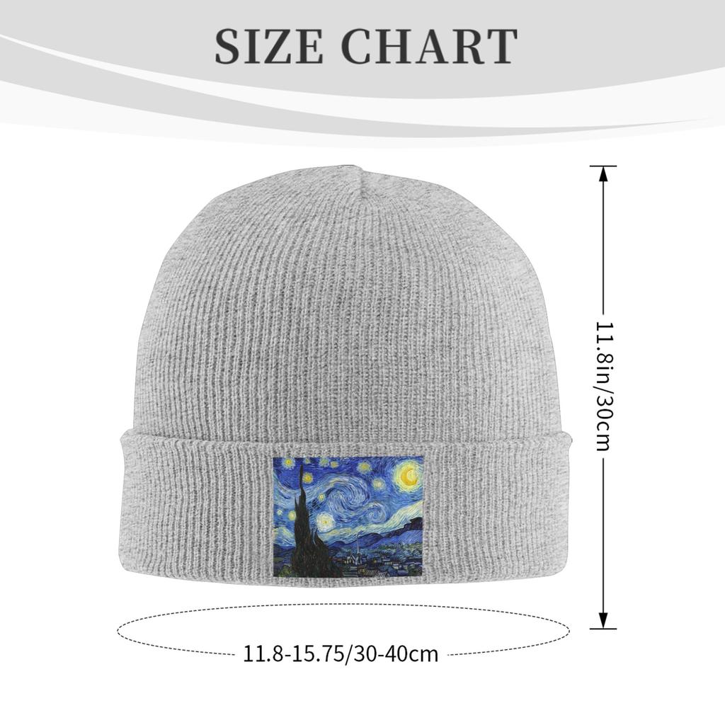 Starry Night Vincent Van Gogh Warm Knitted Cap Winter Knit Bonnet Hat Skullies Beanies Hip Hop Caps for Unisex