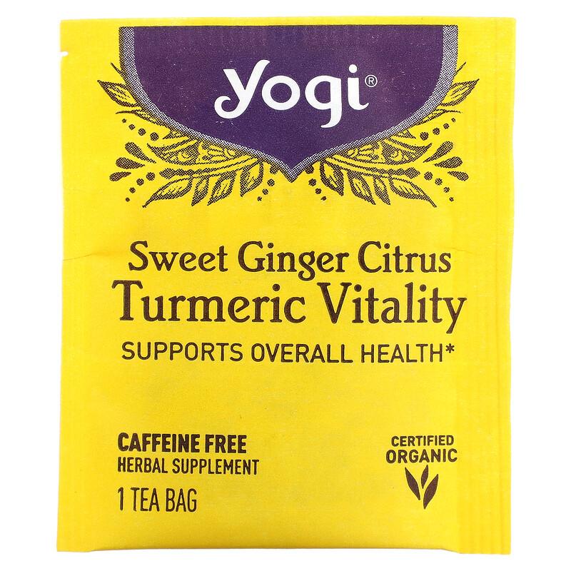 Turmeric Vitality, Sweet Ginger Citrus, Caffeine Free, 16 Tea Bags, 1.12 oz (32 g)